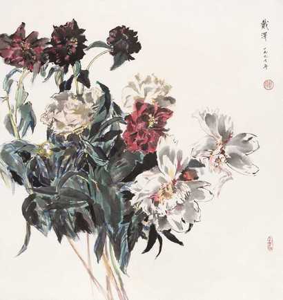 戴泽 1997年作 花卉 镜心